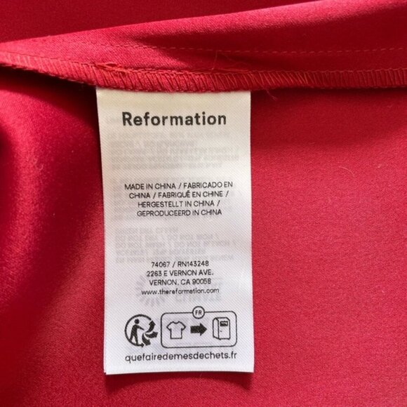 NEW Reformation Frankie Satin Sheath Maxi Dress Rubies Pink Red | sz 0 - Picture 12 of 13